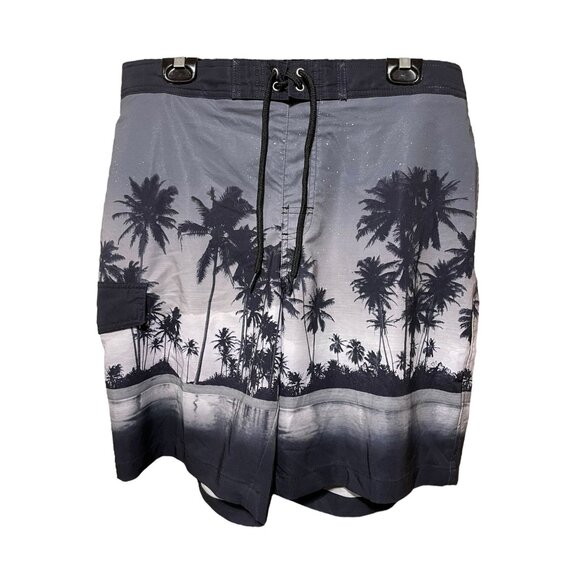 Sonoma Gray Beach Scape Swim Trunks - Picture 1 of 3